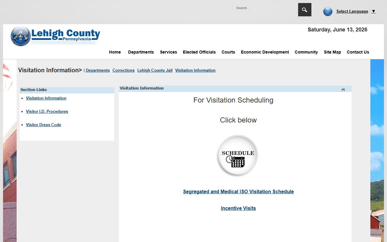 Lehigh County inmate records jail visitation information