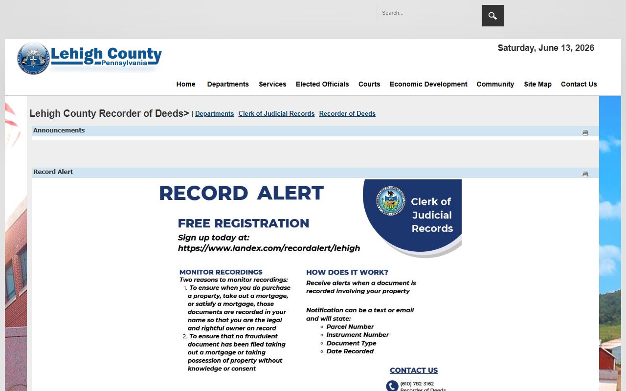 Lehigh County probate records Recorder of Deeds records access