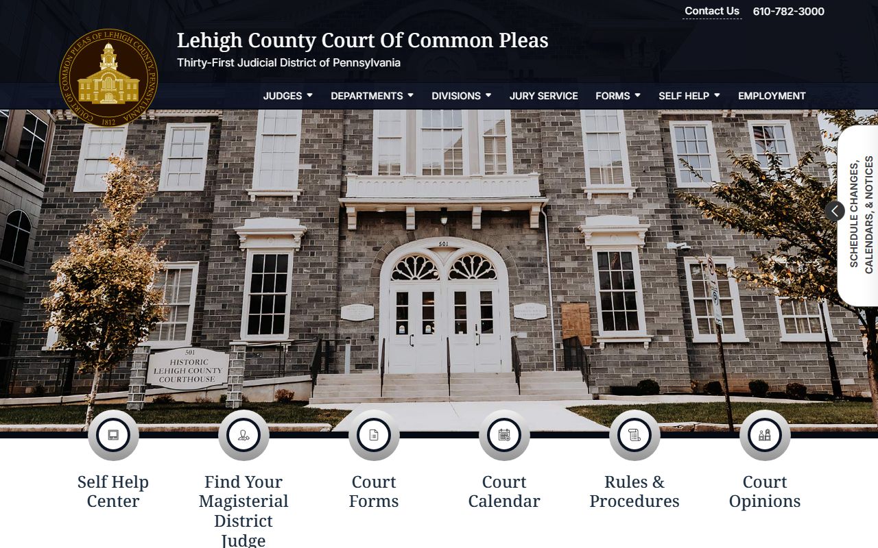 Lehigh County court records Court of Common Pleas homepage